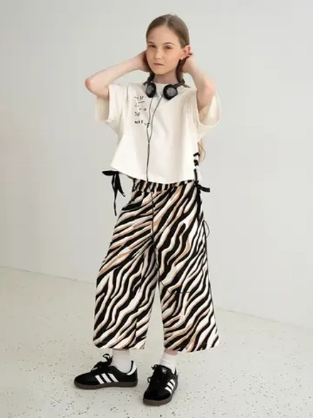 Костюм для девочки, футболка и кюлоты