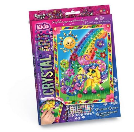 Набор креативного творчества «Самоклеящиеся кристаллы» серии «Crystal Art» пони и радуга