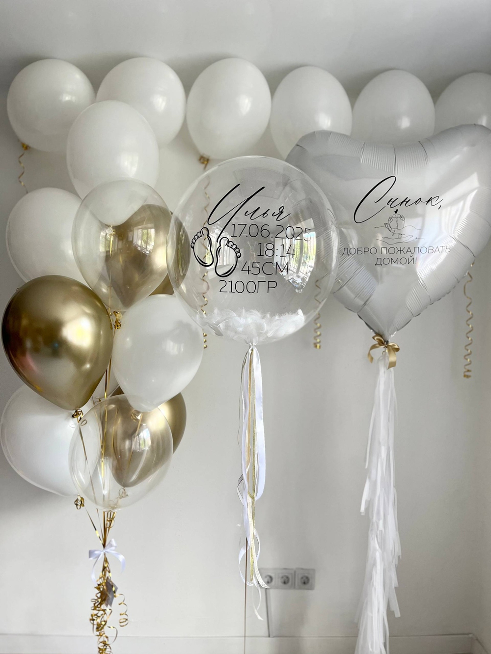 Воздушные шары на выписку из роддома сына №3580