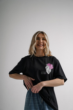 Футболка сердце с цветами