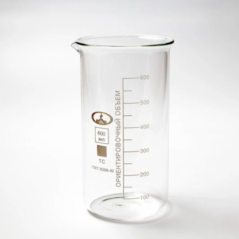 Стакан лаборат. высокий 600мл с дел.,стекл.,ТС, (10003805) Минимед, шт.