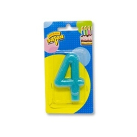 Свеча -цифра "4" Блестящая 7,6см
