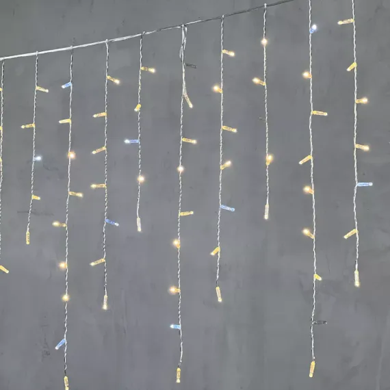 Светодиодная бахрома с колпачком 4,9*0,9 м., 280 теплых белых LED ламп, мерцание, прозрачный провод ПВХ, IP65, Beauty Led (PIL280BLWCAP-10-2WW)