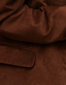 Пиджак кожаный замшевый коричневый