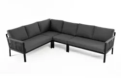 "Париж" угловой модульный диван, каркас из алюминия, цвет серый