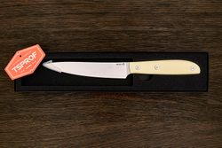 Нож кухонный MOYO Геликон универсальный 155мм, сталь AR-RPM9, рукоять G10-extra слоновая кость