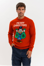 Джемпер муж. Saint Barth HERON красный Скрудж с мешками денег