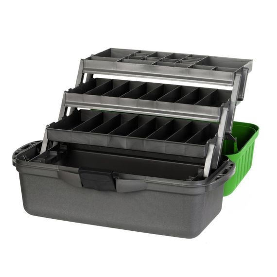 Ящик рыболова Helios трехполочный зеленый