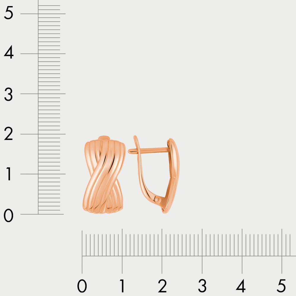Серьги без вставок из розового золота 585 пробы для женщин  (арт.020672-1000)