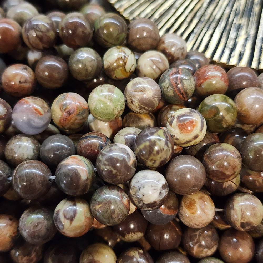 Риолит, природный, живописный, шар 8мм