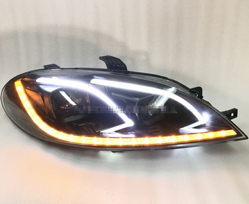 Передние фары Шевроле Лачетти хэтчбек V2 type [Комплект Л+П; яркие ходовые огни; биксеноновая линза; ЧЕРНЫЕ внутри]