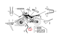 86643-KZZ-U00ZB. STRIPE B, R. MIDDLE COWL *TYPE1* (TYPE1 ). Honda CRF250Rally OEM sticker
