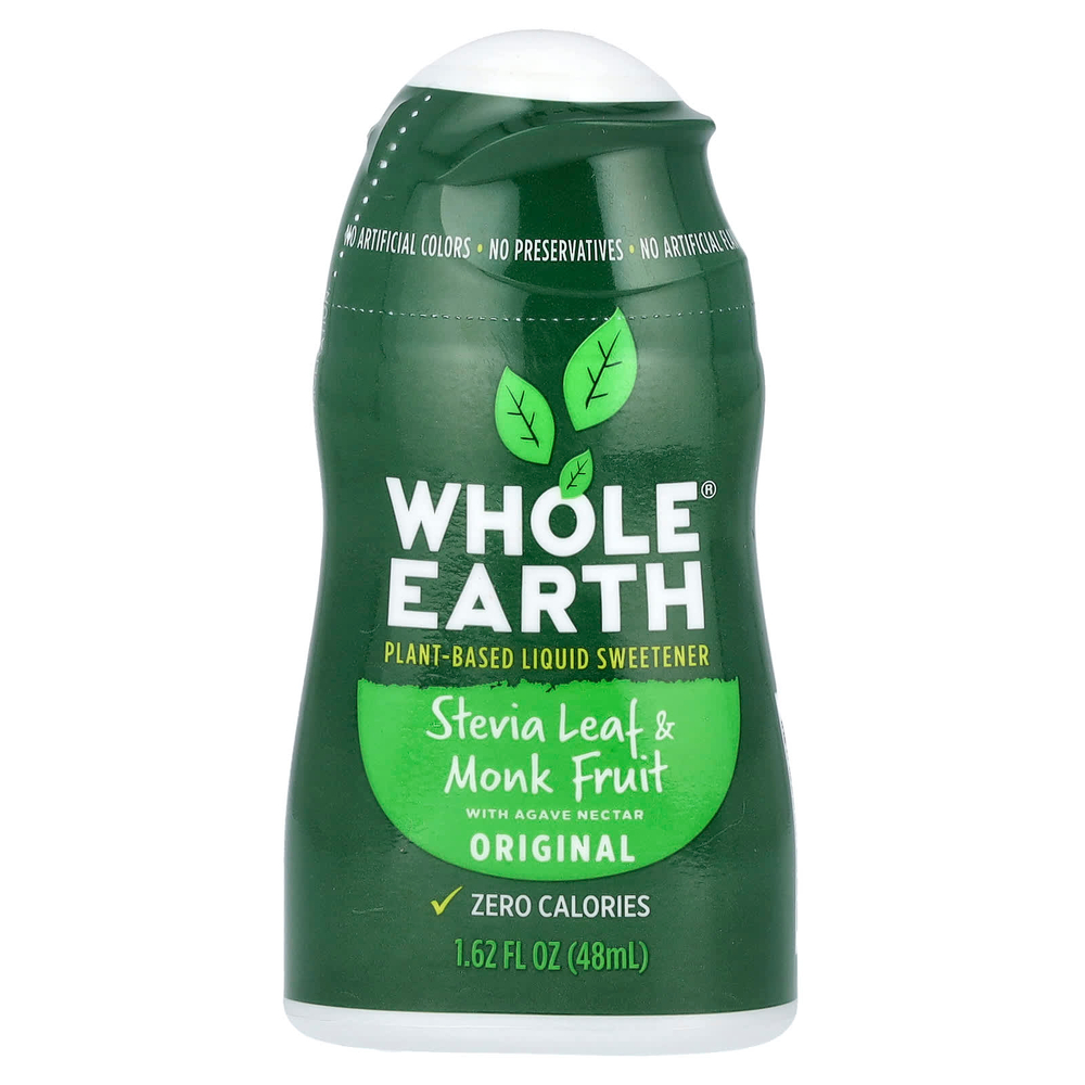 Whole Earth, Листья стевии и монах с нектаром агавы, оригинальный, 48 мл (1,62 жидк. унц.)