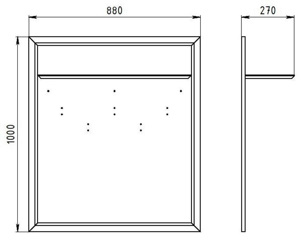 Панель-вешалка 88х100 Тронд, дуб, масло, мдф, Makosa