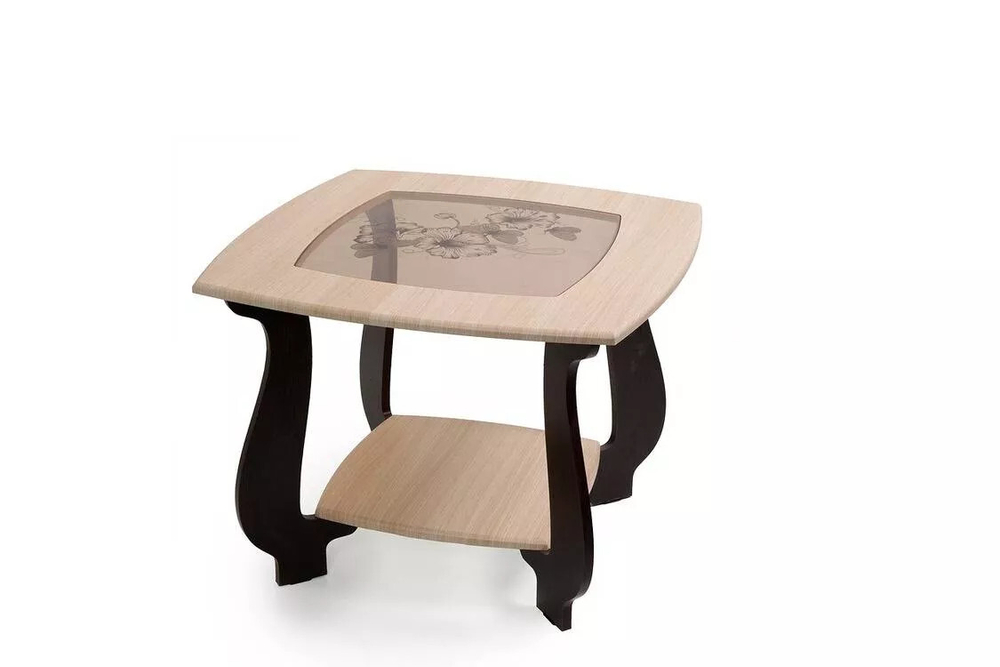 Стол журнальный СЖ-22 с рисунком Р2 дуб/венге