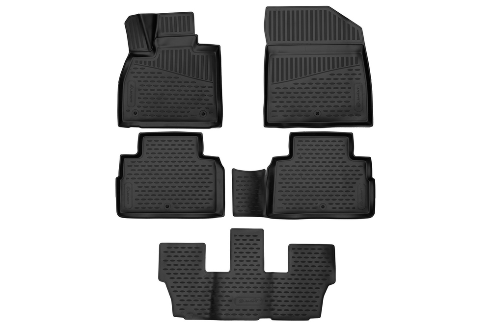 Коврики 3D в салон для HYUNDAI Palisade (I) 2018- Внед, 8мест, 5шт. (полиуретан)  AFM3DA58778210H