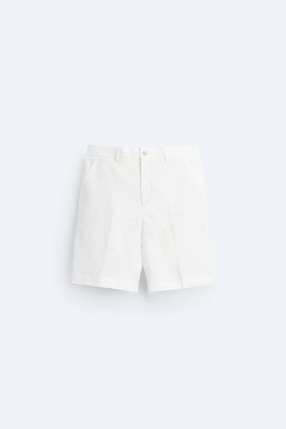 ZARA ШОРТЫ ИЗ 100% ЛЬНА, БЕЛЫЙ