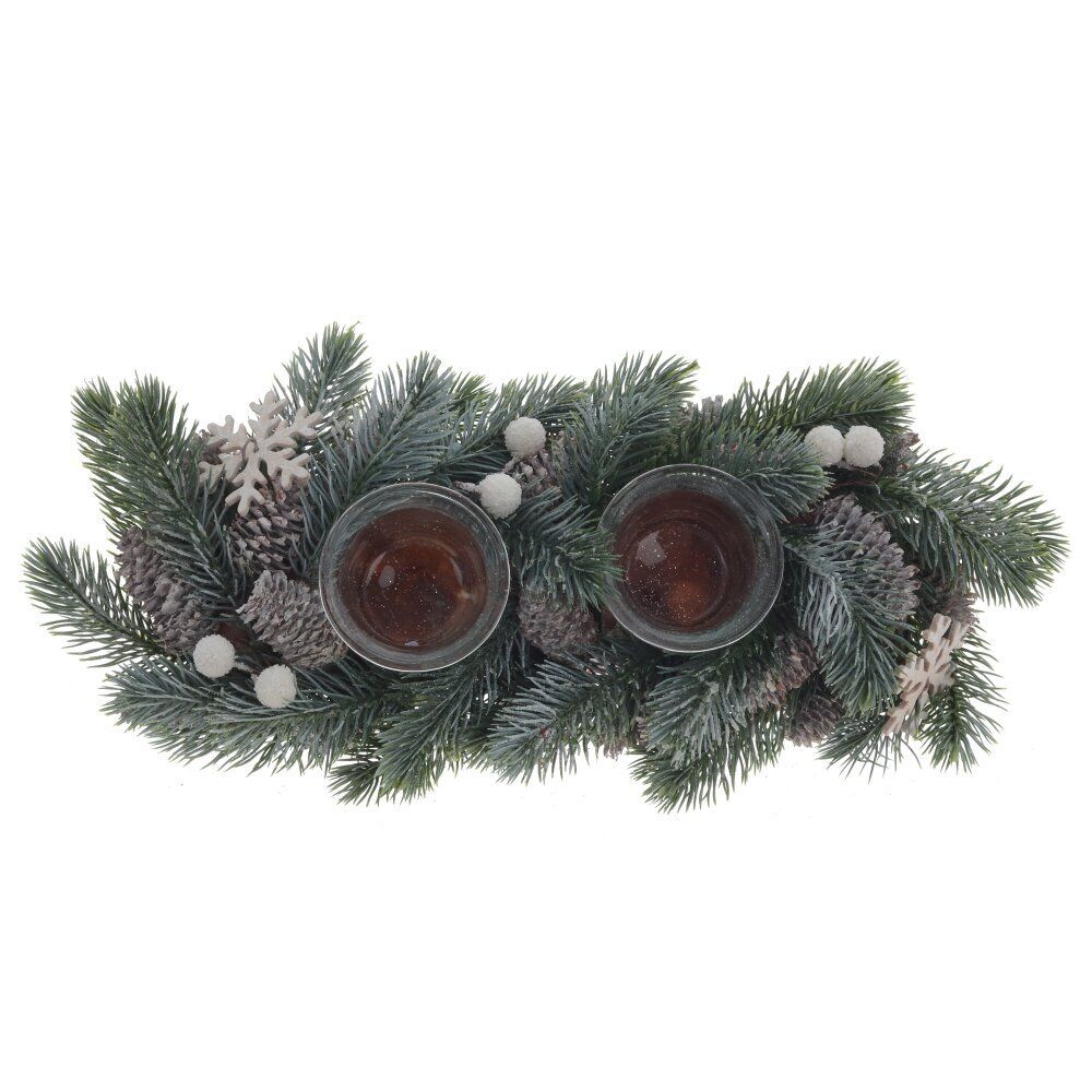 GAEM Подсвечник "Новогодняя композиция", L34 W16 H8 см