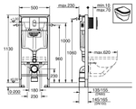Инсталляция для подвесного унитаза Grohe Rapid SL 38929000 4 в 1 с кнопкой смыва