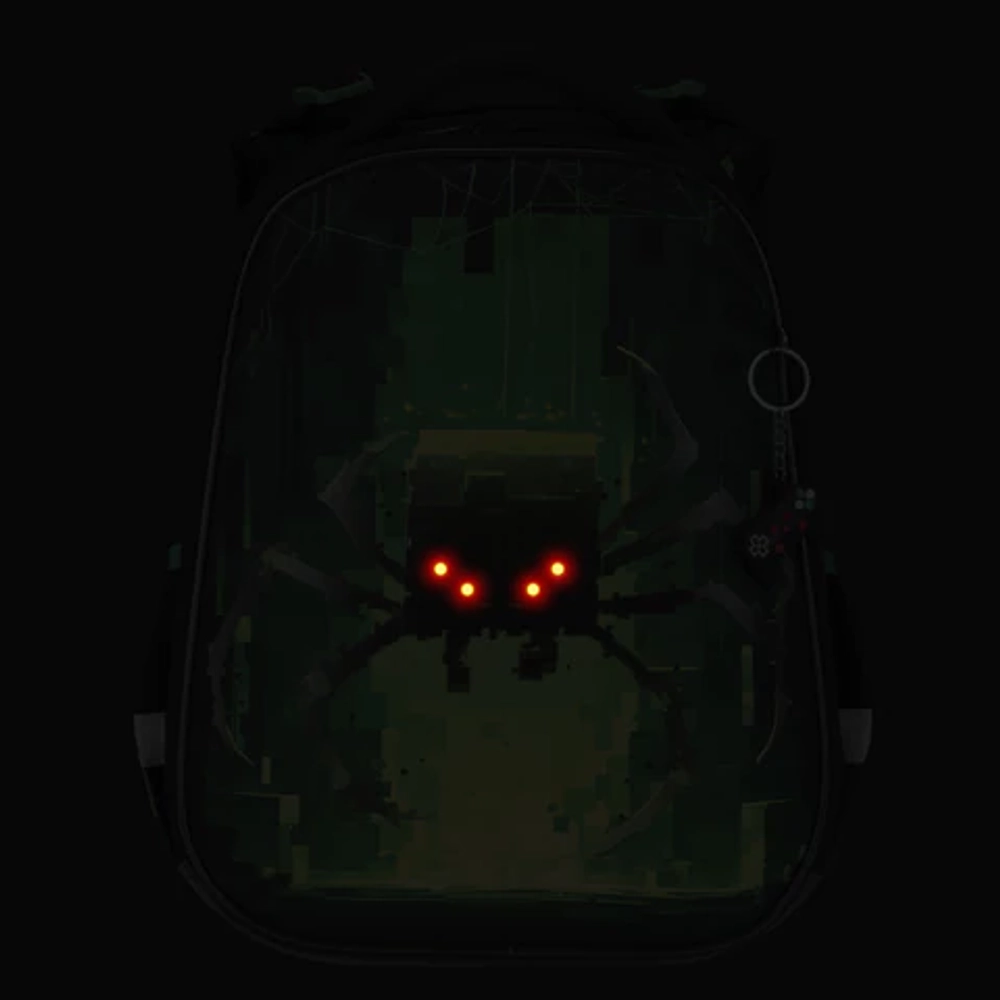 Ранец BRAUBERG PREMIUM, 2 отделения, с брелоком, "Digital spider", LED-ЛАМПОЧКИ, 38х29х16 см, 273101