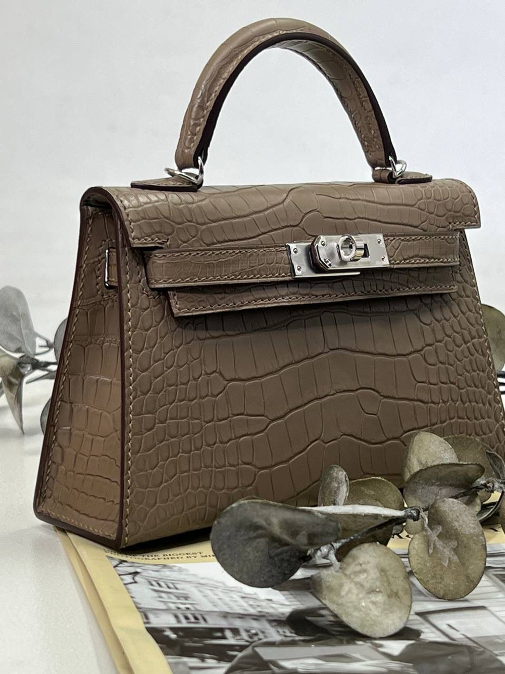 Сумка Hermes из кожи крокодила 20 см