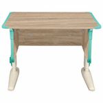 Стол-парта регулируемый "ДЭМИ" СУТ.41, 750х550х530-815 мм, бежевый каркас, пластик аквамарин, дуб сонома (КОМПЛЕКТ)