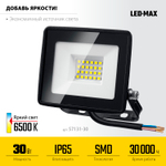 STAYER LED-MAX, 30 Вт, 6500K, IP 65, светодиодный прожектор (57131-30)