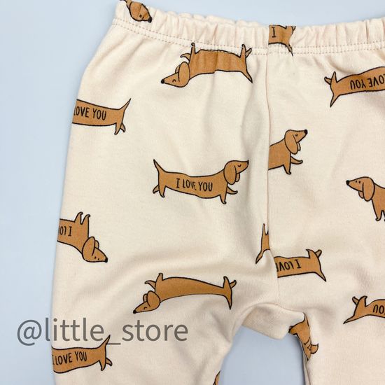 Штанишки хлопковые "Таксы" песочно-бежевые