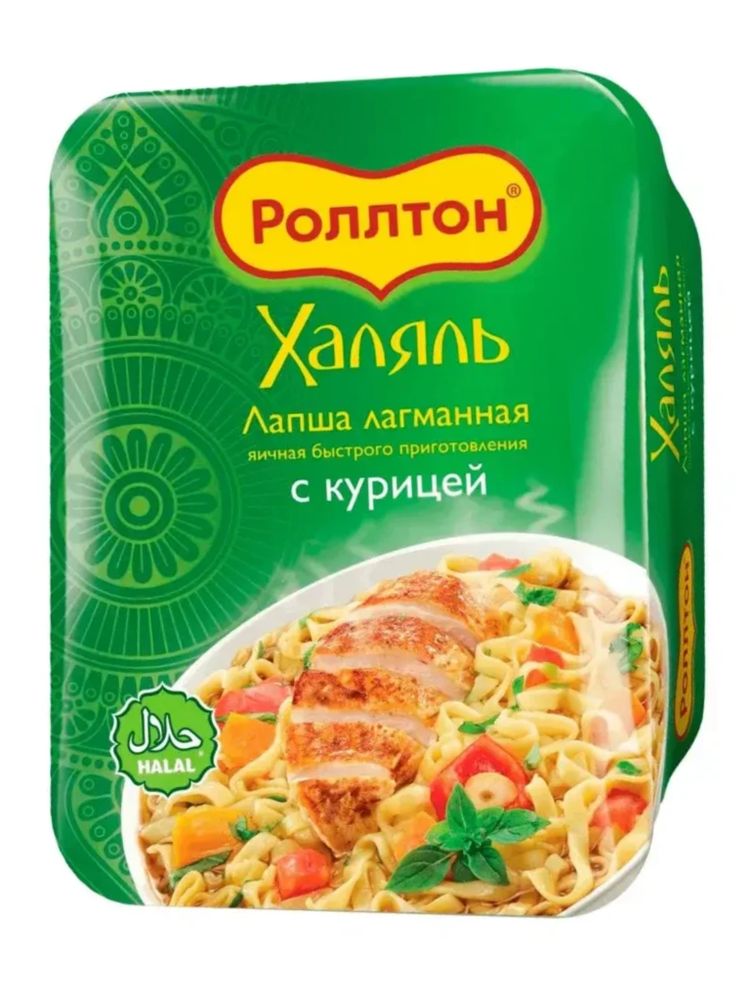 Лапша Роллтон Халяль лагманная с курицей 90 г x 4 шт