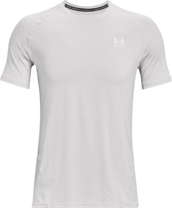 Мужская теннисная футболка Under Armour Men's HeatGear Fitted Short Sleeve - halo gray/white