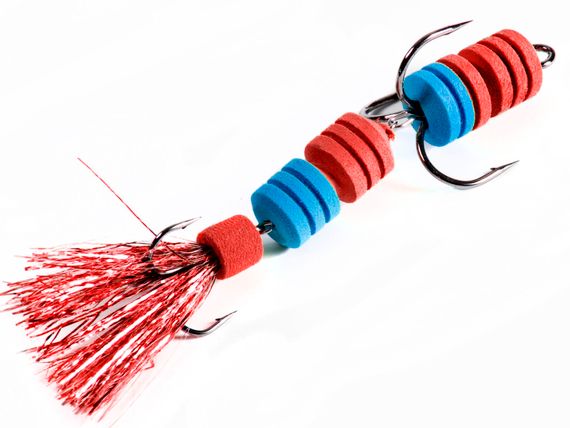 Приманка джиг. LJ PENNON BARBELLWORM крас./син. в блистере