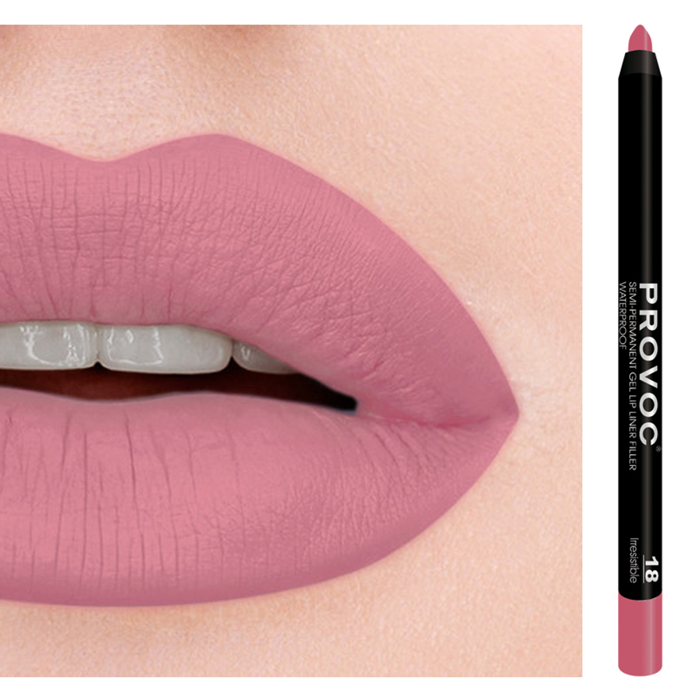 Provoc Подводка для губ Gel Lip Liner, в карандаше, гелевая, тон №018, Натурально-розовый