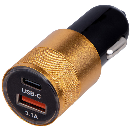 Автомобильное зарядное устройство Energy ET-43А, черный с золотом