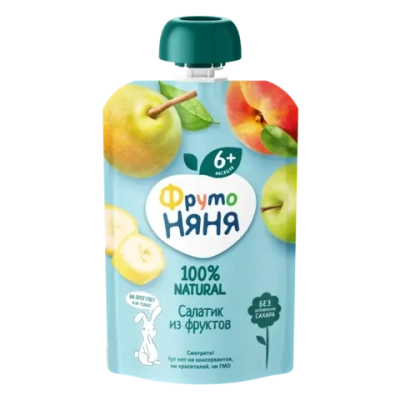 Фрутоняня пауч салатик из фруктов 90г с 6 месяцев