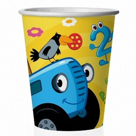 Стаканы (250 мл) Синий трактор С Днем Рождения! 6 шт.