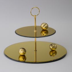 БЛЮДО СЕРВИРОВОЧНОЕ 2-Х ЯРУСНОЕ "GOLDEN MIRROR" 19/30 СМ