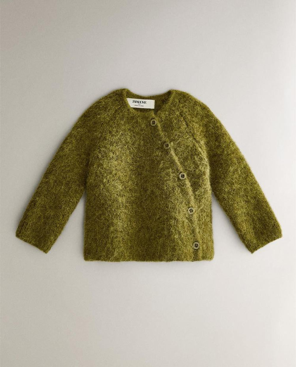 ZARA HOME ДЕТСКИЙ КАРДИГАН ИЗ АЛЬПАКИ, ЗЕЛЕНЫЙ