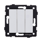 Выключатель 3-клавишный 10А/250В, белый Kollinger REA-S-012WH для Aspekt, Eleganz, Reflex