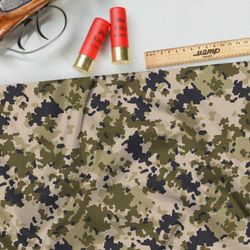 Ткань оксфорд 210 черно-зеленый хаки