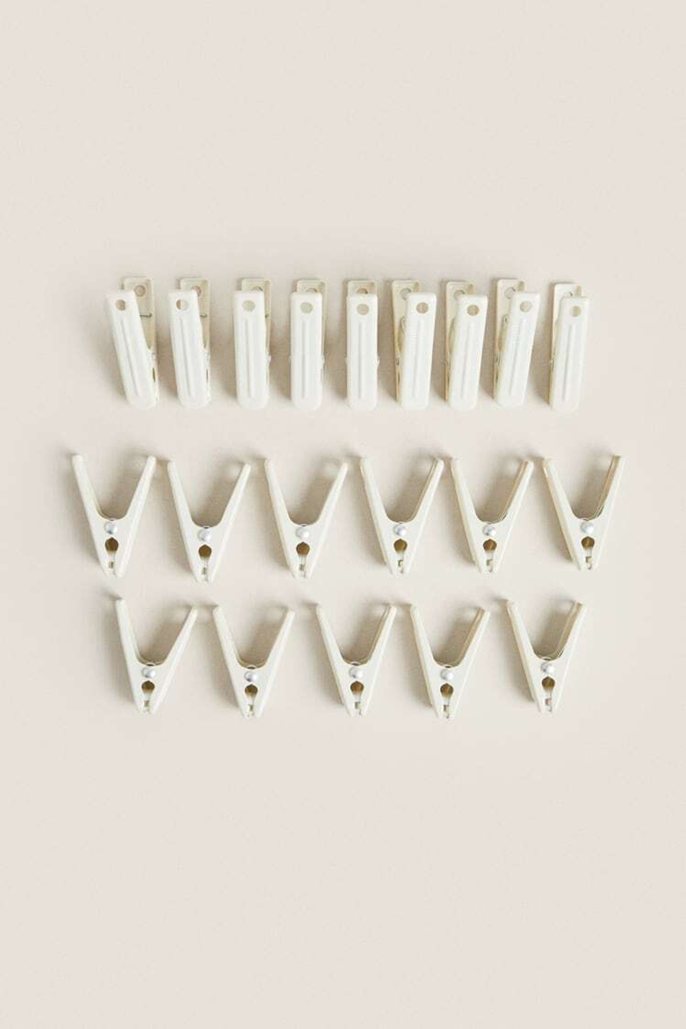 ZARA HOME ПРИЩЕПКИ ( НАБОР 20 ШТ.), КРЕМОВЫЙ