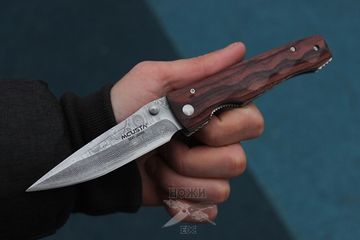 Складной нож Mcusta Damascus Elit Tactility MC-0122DR c клинком из стали VG-10 San Mai (Laminated Stainlesss Damascus) рукоять дерево
