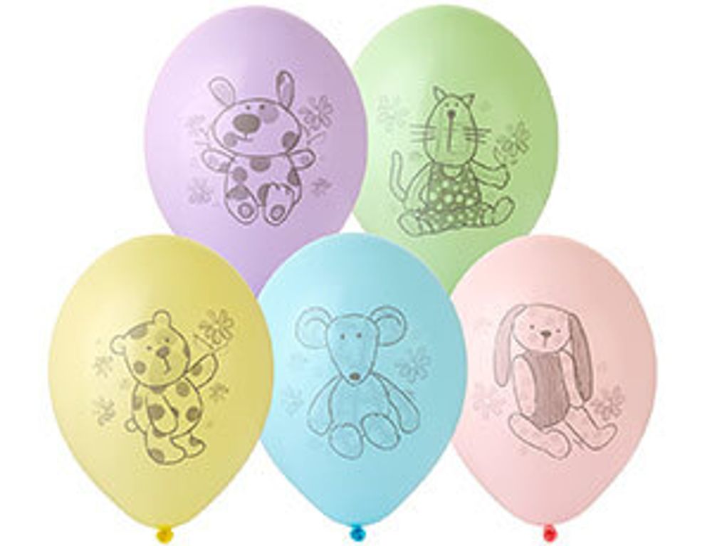 Шар (14"/36 см) Зверюшки-Игрушки 50 шт.