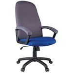 Кресло руководителя Helmi HL-E79 "Elegant", ткань TW синяя/серая