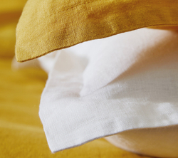 Постельное белье 2 спальное евро Blanc des Vosges Luxor Curry желтое