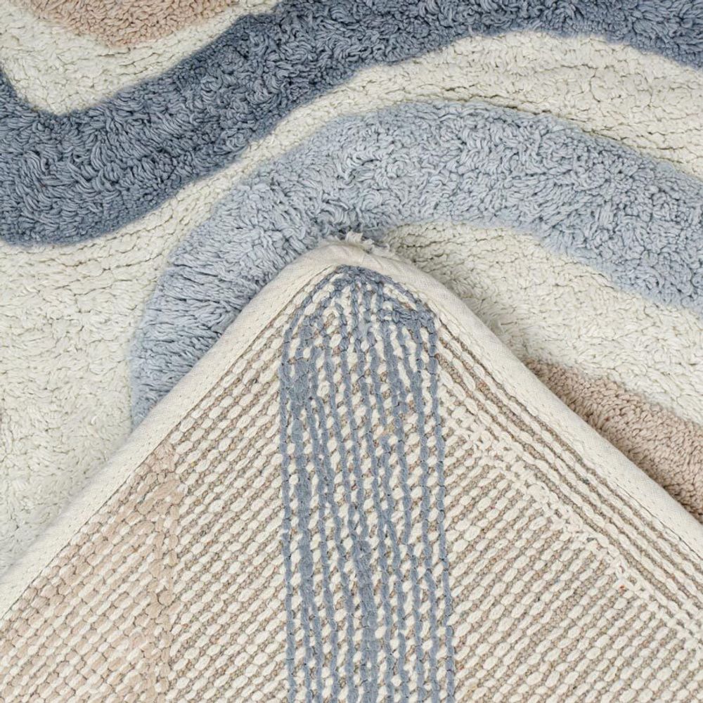 Коврик для ванной Flow серо-синего цвета из коллекции Ethnic, 50x80 см