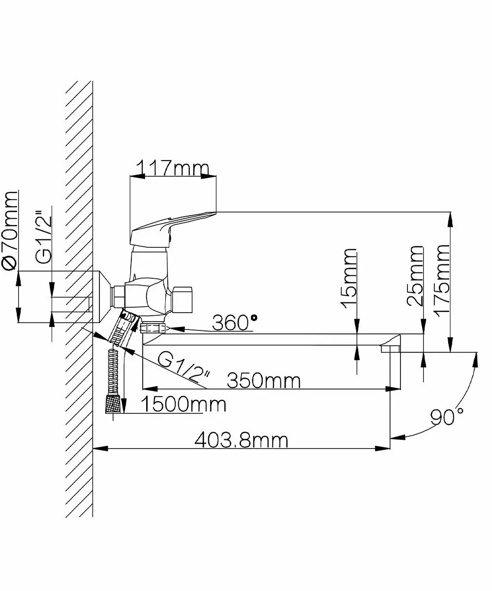Смеситель для ванны / для душа HANSEN H22029