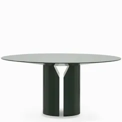 Обеденный стол Olli Ø160 см, зеленый глянец