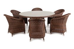 "Эспрессо–150 R" обеденная группа плетеная, цвет коричневый