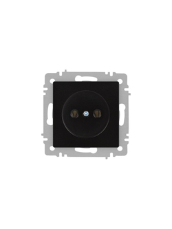 Розетка 1-м СП Accent 6-201-05 16А IP20 250В 2P антрацит Intro Б0063665