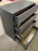 Комод Стокгольм серый графит/графит глянец